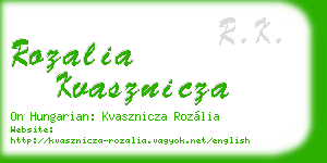 rozalia kvasznicza business card